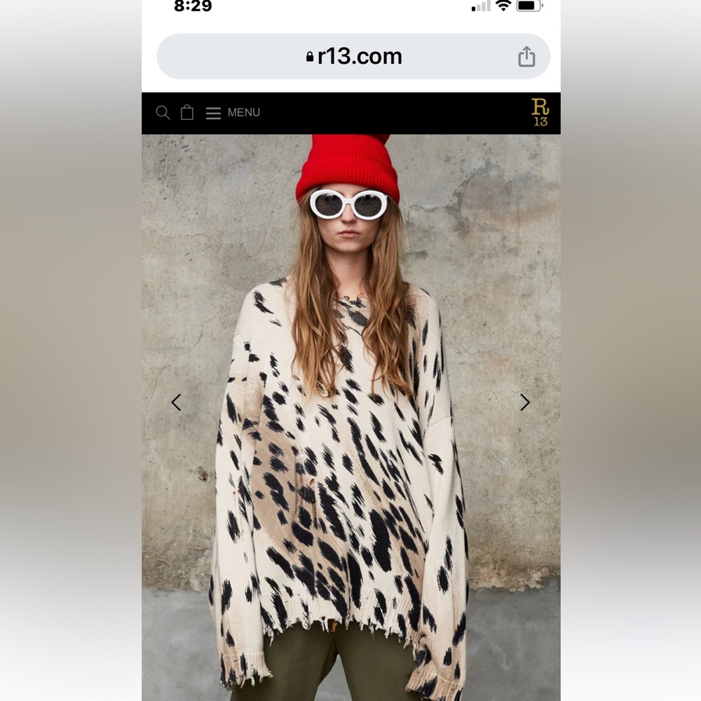 R13 leopard sweater. NWOT